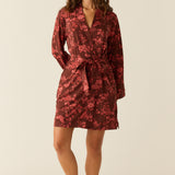 Meadow Cloud Jersey Classic Short Robe in Botanical