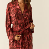 Meadow Cloud Jersey Classic Short Robe in Botanical