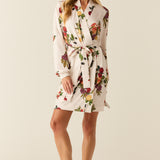 Quinn Cloud Jersey Banded Short Robe in Harvest