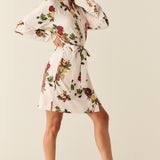 Quinn Cloud Jersey Banded Short Robe in Harvest