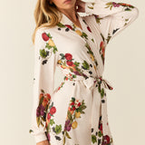 Quinn Cloud Jersey Banded Short Robe in Harvest