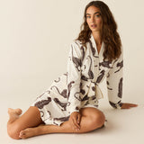 Quinn Cloud Jersey Banded Short Robe in Vinyasa