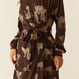 Quinn Cloud Jersey Banded Short Robe in Savanna