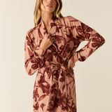 Skyler Cloud Jersey Banded Long Robe in Rosewood