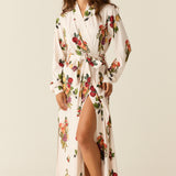 Skyler Cloud Jersey Banded Long Robe in Harvest