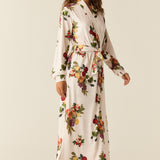 Skyler Cloud Jersey Banded Long Robe in Harvest