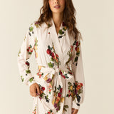 Skyler Cloud Jersey Banded Long Robe in Harvest