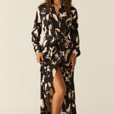 Skyler Cloud Jersey Banded Long Robe in Zodiac