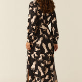 Skyler Cloud Jersey Banded Long Robe in Zodiac