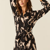 Skyler Cloud Jersey Banded Long Robe in Zodiac