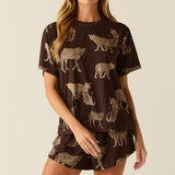 Taylor Cloud Jersey PJ Set in Savanna