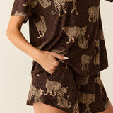 Taylor Cloud Jersey PJ Set in Savanna
