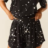 Taylor Cloud Jersey PJ Set in Black Stars