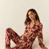 Winter Cloud Jersey PJ Set in Rosewood