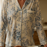Aria TENCEL™ Lyocell Long PJ Set in Cambridge Toile