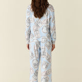 Hayley Cloud Jersey PJ Set in Parisian Postcard