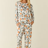 Hayley Cloud Jersey PJ Set in Orange Grove