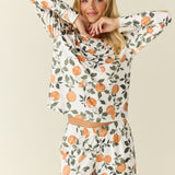 Hayley Cloud Jersey PJ Set in Orange Grove