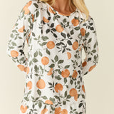 Hayley Cloud Jersey PJ Set in Orange Grove