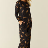 Hayley Cloud Jersey PJ Set in Panthera