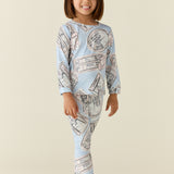 Hunter Cloud Jersey Kids Set in Parisian Postcard