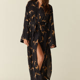 Kaia Cloud Jersey Kimono Robe in Panthera