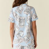 Maren Cloud Jersey PJ Set in Parisian Postcard