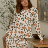 Hayley Cloud Jersey PJ Set in Orange Grove
