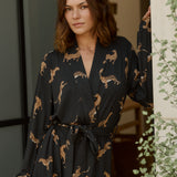 Skyler Cloud Jersey Banded Long Robe in Panthera