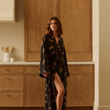 Kaia Cloud Jersey Kimono Robe in Panthera