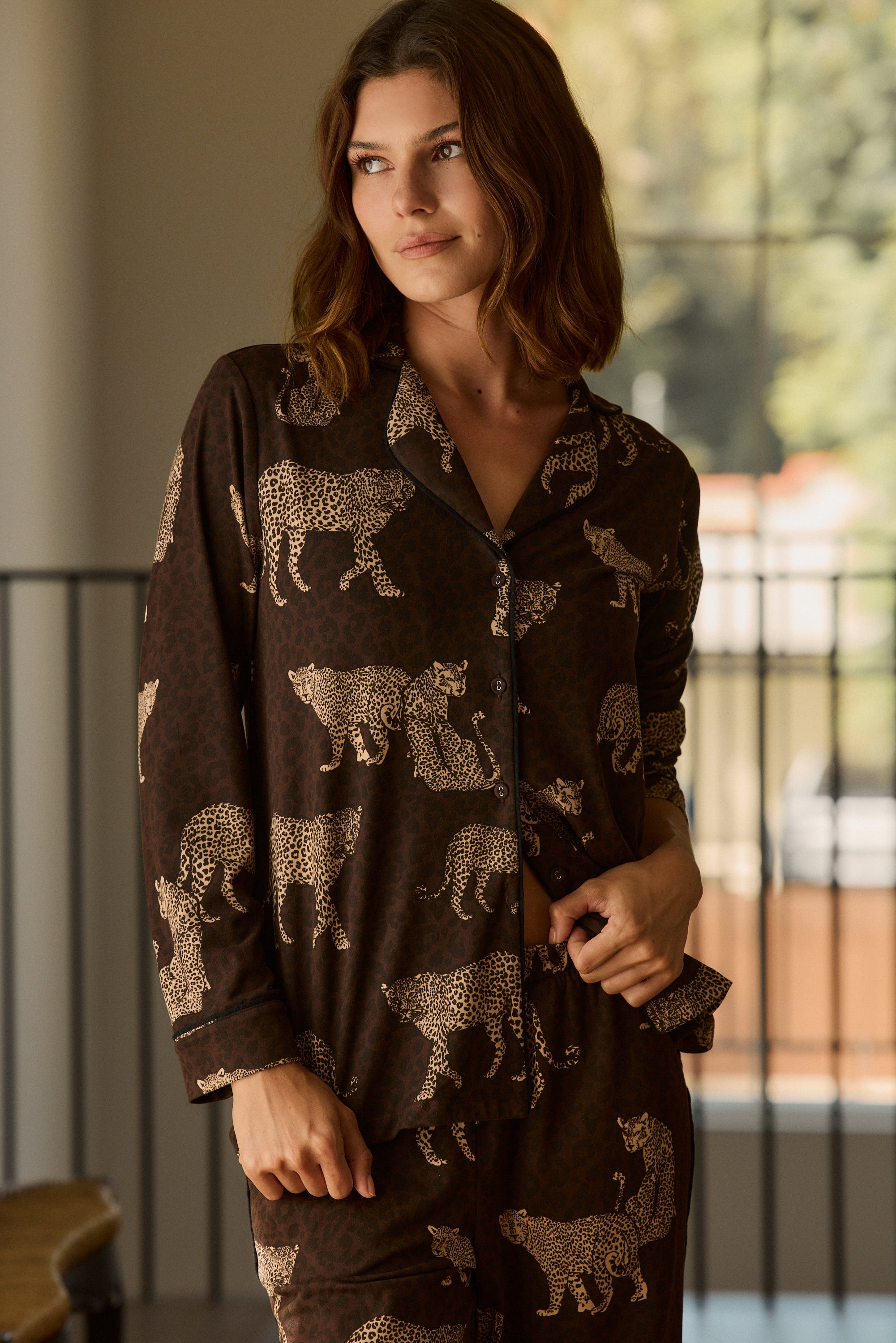 Winter Cloud Jersey PJ Set in Savanna