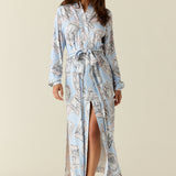 Skyler Cloud Jersey Banded Long Robe in Parisian Postcard
