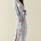 Skyler Cloud Jersey Banded Long Robe in Parisian Postcard