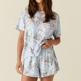 Taylor Cloud Jersey PJ Set in Parisian Postcard