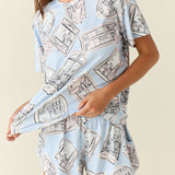 Taylor Cloud Jersey PJ Set in Parisian Postcard