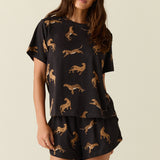 Taylor Cloud Jersey PJ Set in Panthera