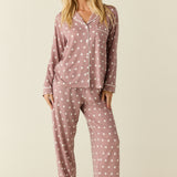 Aria TENCEL™ Lyocell Long PJ Set in Polka Dot