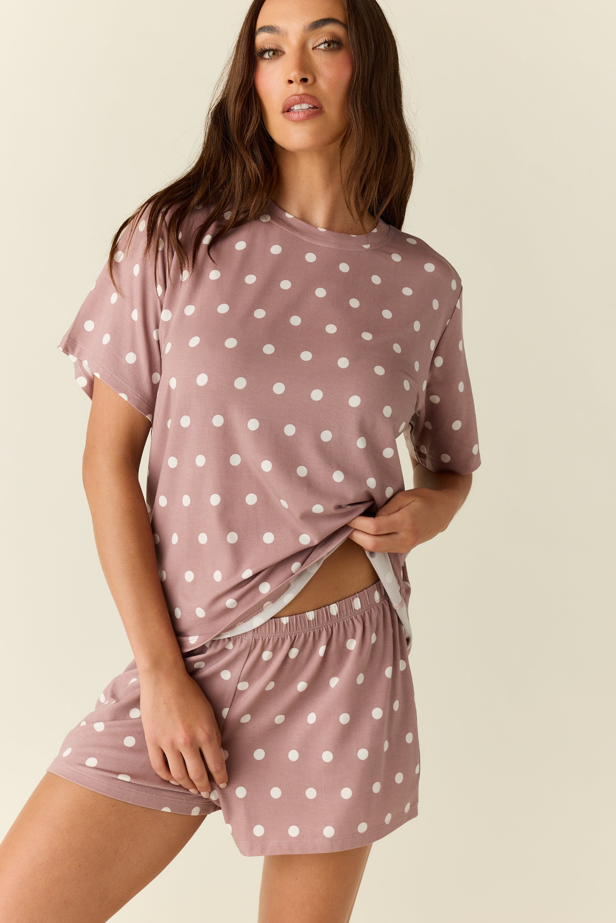 Devin TENCEL™ Lyocell PJ Set in Polka Dot