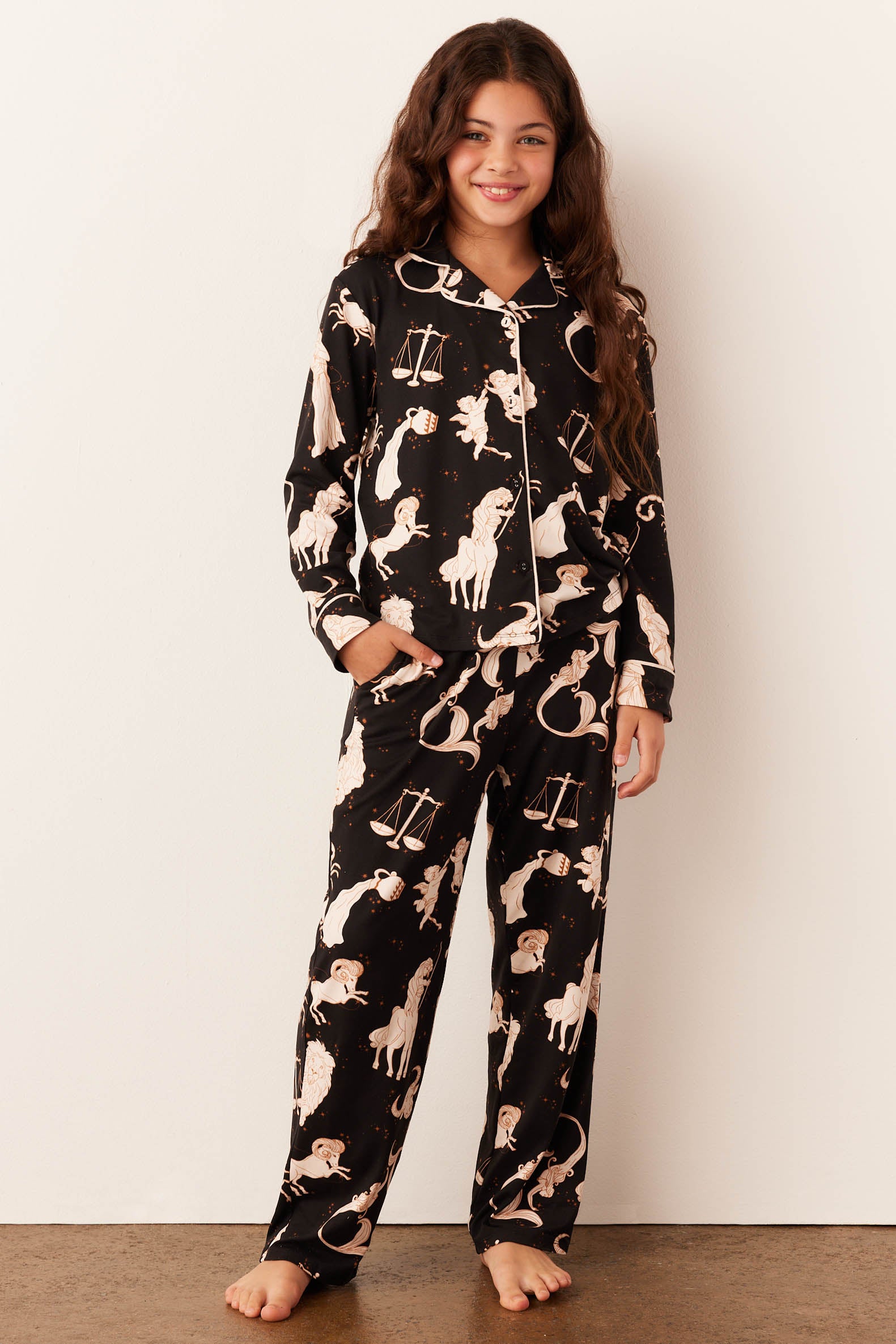 Alex Cloud Jersey Tween PJ Set Zodiac