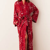 Kaia Kimono Robe | Red Stars