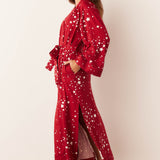 Kaia Kimono Robe | Red Stars