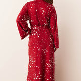 Kaia Kimono Robe | Red Stars