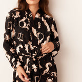 Skyler Banded Long Robe | Zodiac