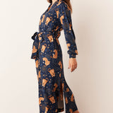 Skyler Banded Long Robe | Cosmic Jungle