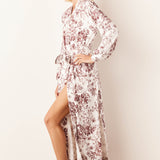 Skyler Banded Long Robe | Cambridge Toile