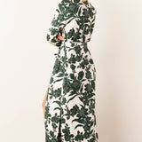 Skyler Banded Long Robe | Emerald Floral