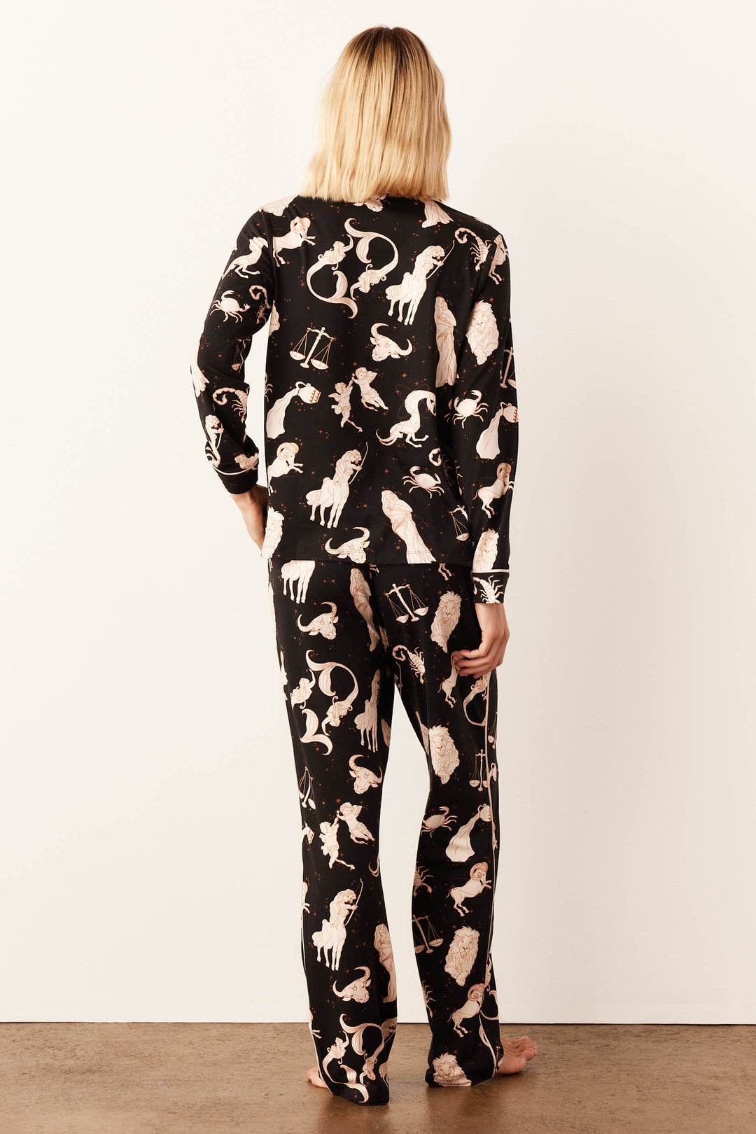 Winter Fun Print on Off-White PJ Set