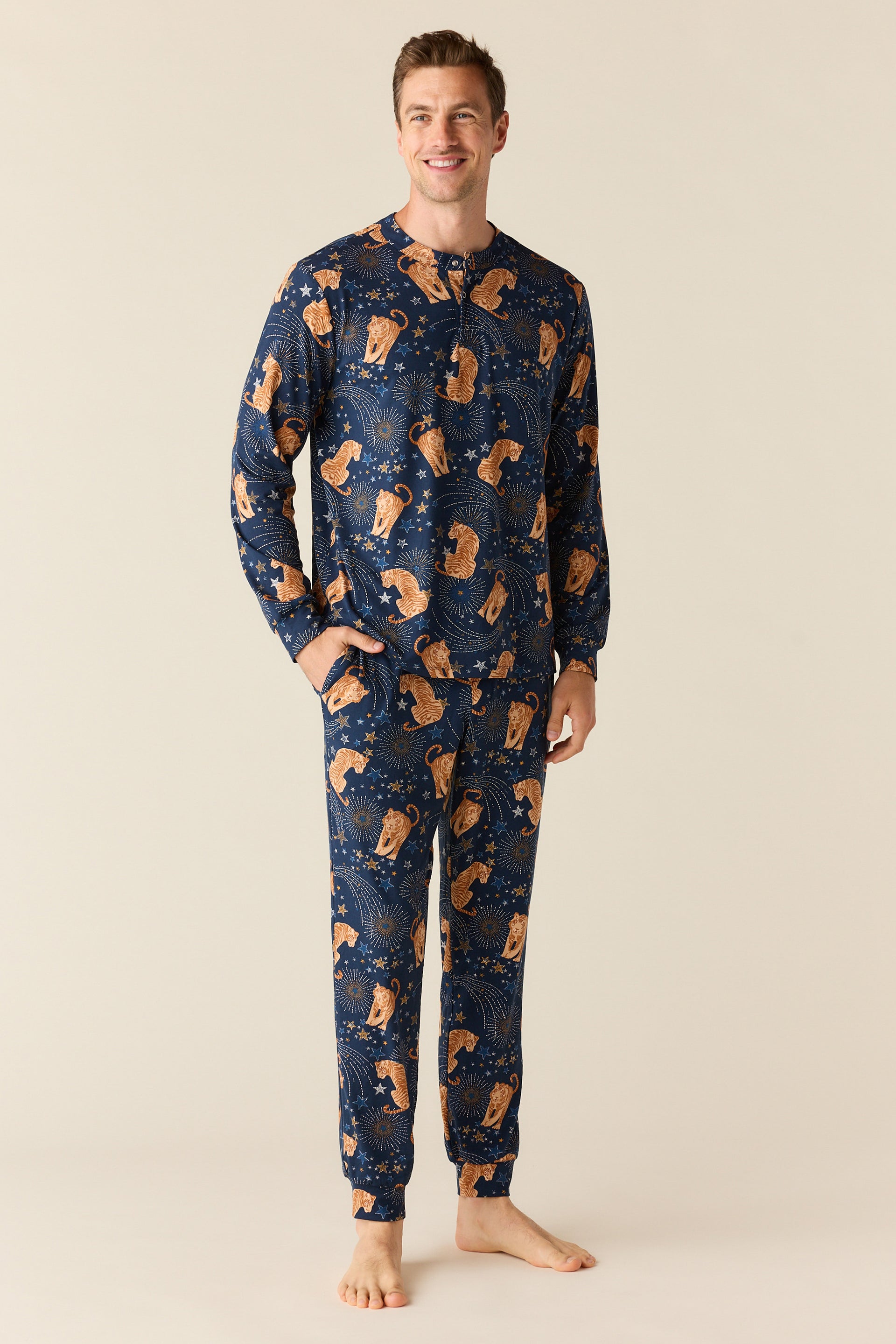 Adam Cloud Jersey Henley Set Cosmic Jungle