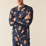 Adam Cloud Jersey Henley Set in Cosmic Jungle