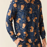 Adam Cloud Jersey Henley Set in Cosmic Jungle
